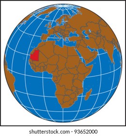 Mauritania Locate Map