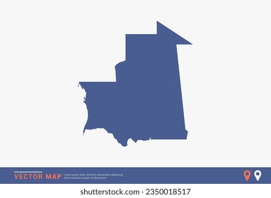 Mauritania Map - blue abstract style isolated on white background for infographic, design vector.