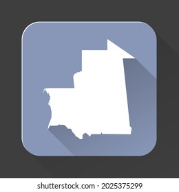 Mauritania map with borders isolated on background