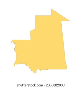 Mauritania map color line element. Border of the country. UI UX GUI design element. Editable stroke.
