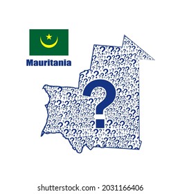 Mapa de Mauritania hecho con signo de interrogación.