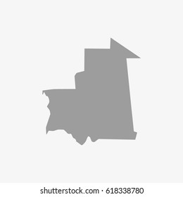 Mauritania map in gray on a white background