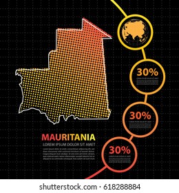 Mauritania map infographic design template