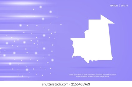 Mauritania map isolated on purple background. Vector Illustration.