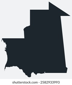 Mauritania map. Just a simple border map. Shape of the country. Flat blank Mauritania outline. Vector boundary illustration.