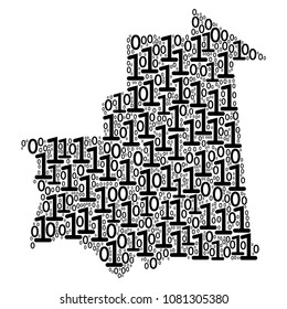 Mauritania Map mosaic icon of zero and null digits in different sizes. Vector digits are grouped into Mauritania Map mosaic design concept.