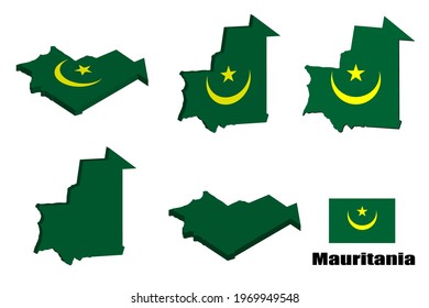 Mauritania map on white background. vector illustration.