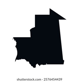 Mauritania Map vector icon. Map of Mauritania Black Silhouette.