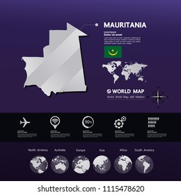Mauritania Map vector illustration