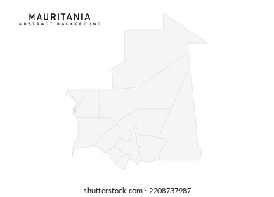 Mapa de Mauritania - Mapa Mundial Plantilla vectorial internacional con Alto detalle incluyendo color gris y línea gris aislada en fondo blanco para el diseño - Ilustración vectorial eps 10