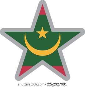 Mauritania national flag icon vector Illustration material