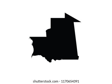 Mauritania outline map country shape