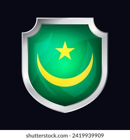 Mauritania Silver Shield Flag Icon