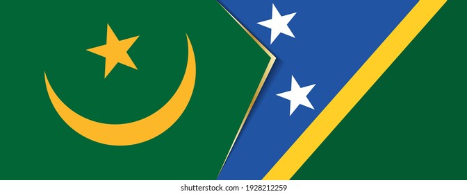 Banderas de Mauritania y las Islas Salomón, dos banderas vectoriales símbolo de relación o enfrentamiento.