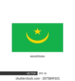 Mauritania square flag on white background and specify is vector eps10.