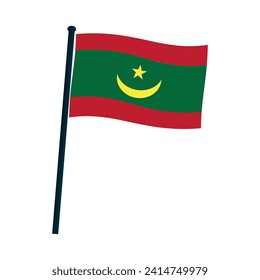 Mauritanian flag vector illustration simple design