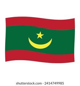 Mauretaniens Flagge, Vektorgrafik, einfaches Design