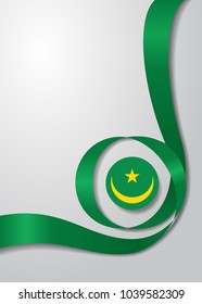 Mauritanian flag wavy abstract background. Vector illustration.