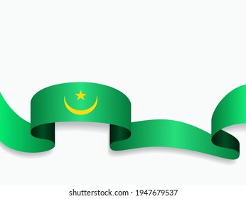 Mauritanian flag wavy abstract background. Vector illustration.
