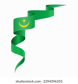 Mauritanian flag wavy abstract background. Vector illustration.