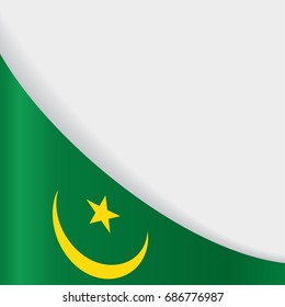 Mauritanian flag wavy abstract background. Vector illustration.