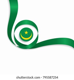 Mauritanian flag wavy abstract background. Vector illustration.