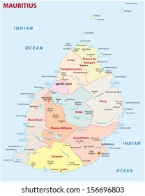 Mauritius administrative map