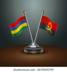 A tabela de Maurício e Angola sinaliza a relação com o plano de fundo gradiente. Ilustração de vetor