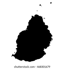 Mauritius black map on white background vector