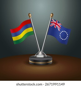 A tabela Ilhas Cook e Maurício sinaliza a relação com o plano de fundo de gradiente. Ilustração de vetor
