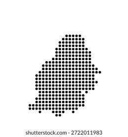 Maurício mapa pontilhado do país. Ilustração em pixel com ponto preto isolada em fundo branco. Mosaico vetorial.