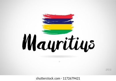 mauritius country flag concept with grunge design suitable for a logo icon design