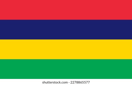 Mauritius country flag vector. Illustration of the country flag of mauritius.