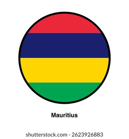 Mauritius country flag vector isolated on transparent background