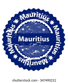 Mauritius Country Grunge Stamp