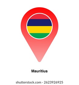 Maurício ícone de localização do país vetor isolado no fundo transparente