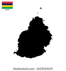 Vector del mapa del país de Mauricio aislado en fondo transparente