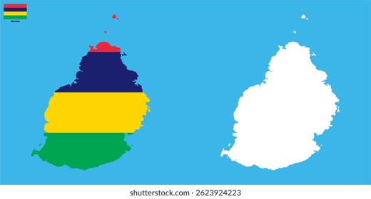 mauritius country map vector isolated on transparent background
