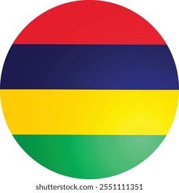 Mauritius Country Round Flag Vector