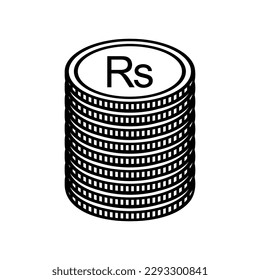 Mauritius Currency Symbol, Mauritian Rupee Icon, MUR Sign. Vector Illustration