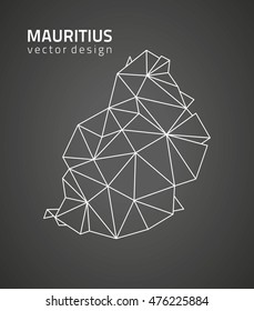 Mauritius dark outline triangle modern map of Africa
