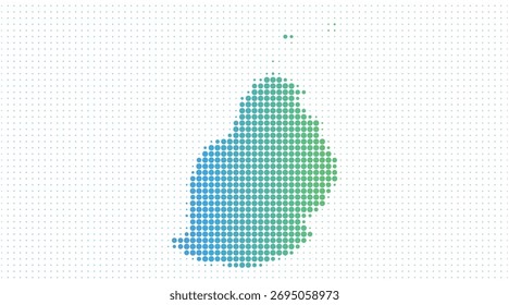 Mapa punteado de Mauricio en estilo moderno de semitono, Ilustración vectorial sobre fondo blanco