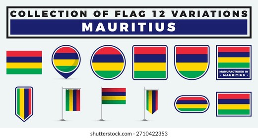 Mauritius Flag. 12 Variations Collection | National Symbol