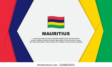 Abstrakte Vorlage für das Design der Mauritius-Flagge. Mauritius Independence Day Banner Cartoon Vektorgrafik. Mauritius-Hintergrund