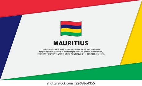 Mauritius Flag Abstract Background Design Template. Mauritius Independence Day Banner Cartoon Vector Illustration. Mauritius Banner