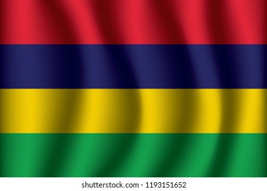 Mauritius flag background with cloth texture. Mauritius Flag  vector illustration eps10.
