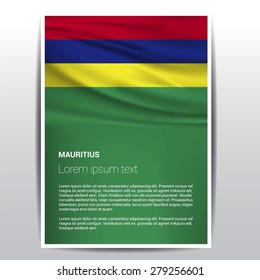 Mauritius flag Brochure - Vector Flyer Cover Page Design