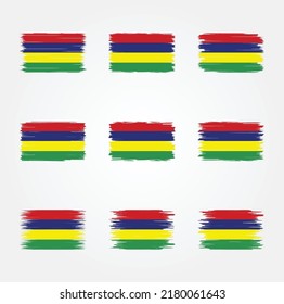 Mauritius Flag Brush Collection. National Flag