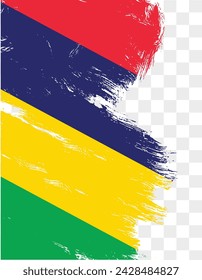 Mauritius flag with brush paint textured isolated  on png or transparent background. vector illustration