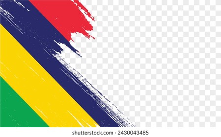 Mauritius flag with brush paint textured isolated  on png or transparent background. vector illustration